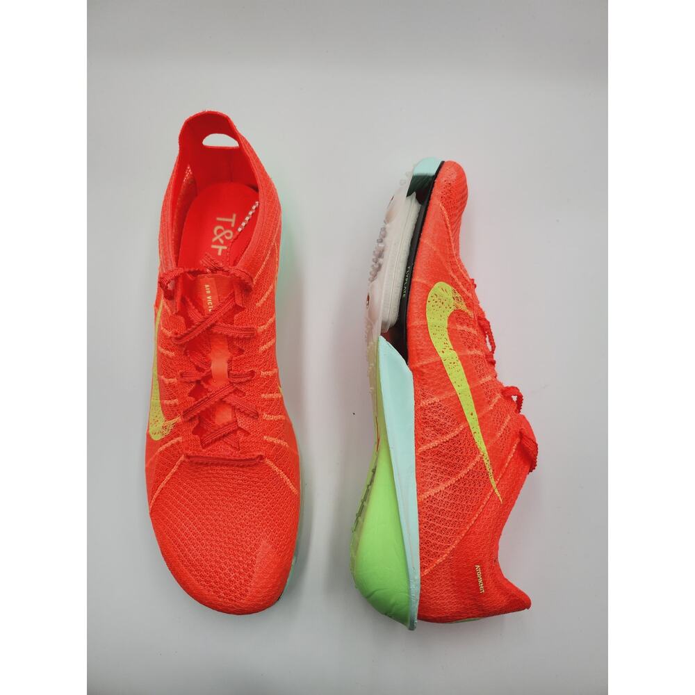 Mens Size 5 Nike Track Spikes Air Zoom Victory 2 Bright Crimson Lime FD8411-600 - Picture 2 of 6